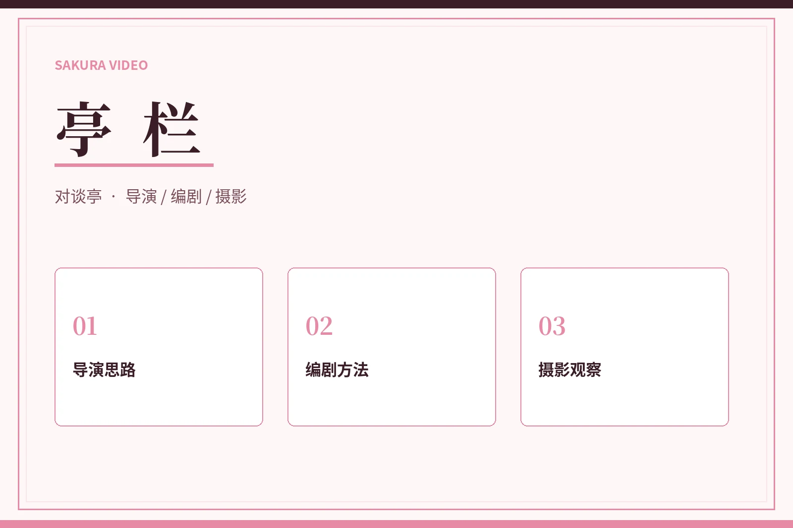 樱花视频人物与创作对谈