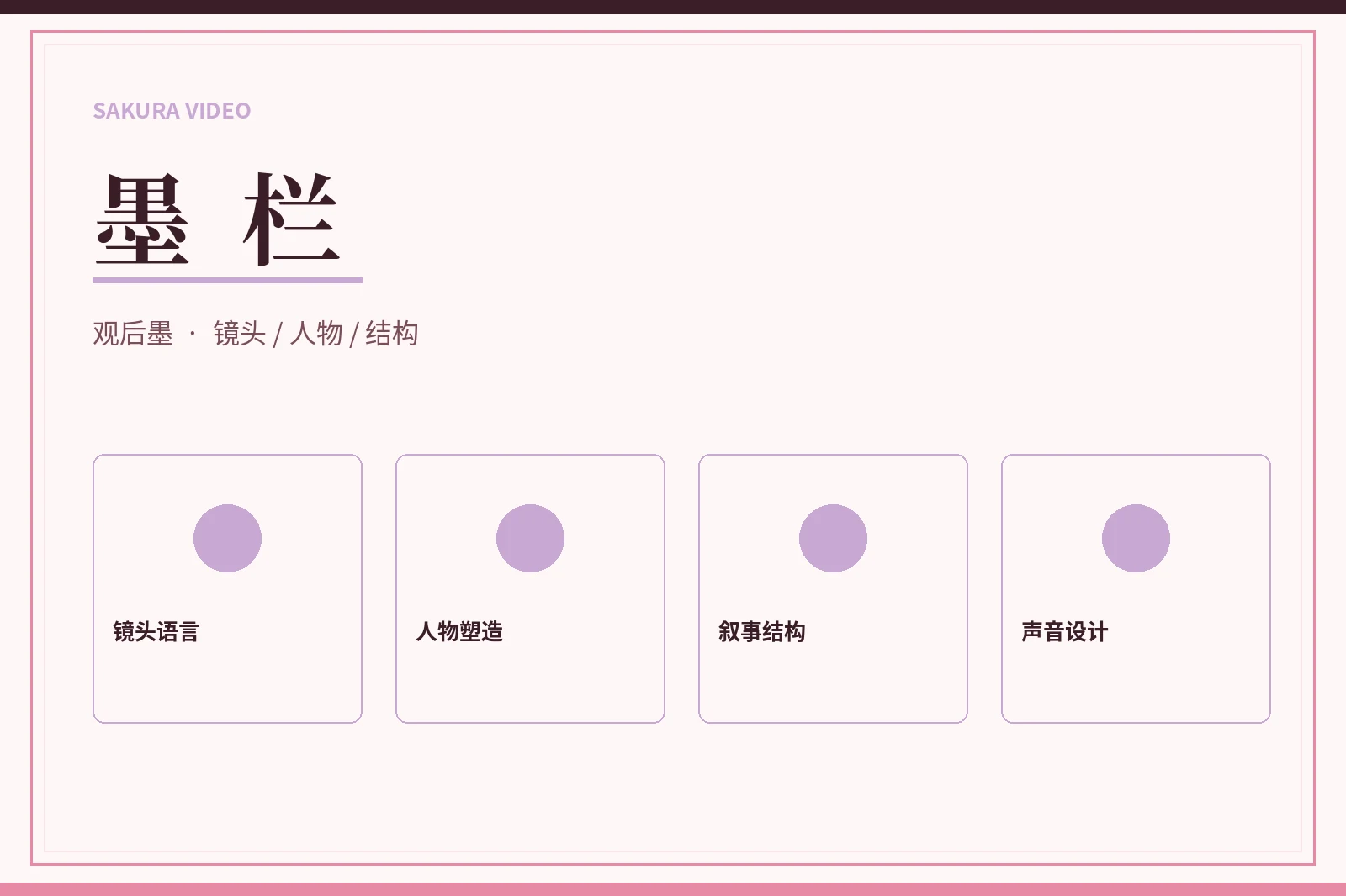 樱花视频墨栏编辑手记